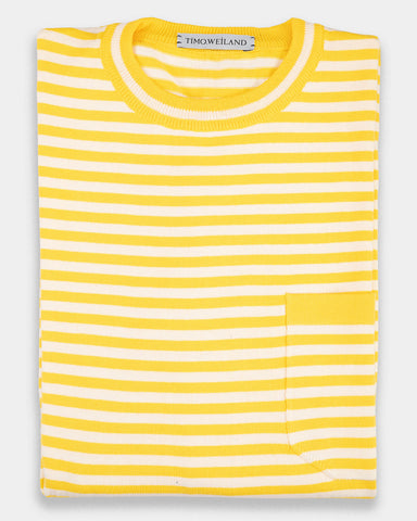 Marina Piccola Blue-White Striped Cotton Crew