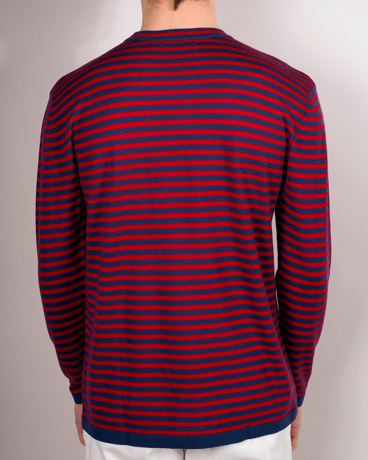 RONCOLA LIGHTWEIGHT RED-BLUE STRIPED CREW